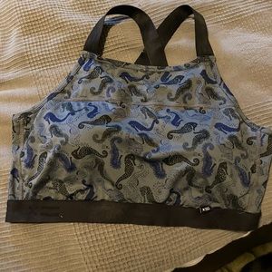 TomboyX swim top with sea horse design 2x